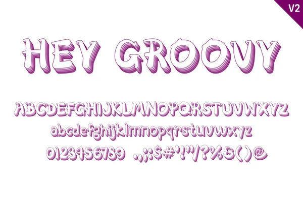 Cartas Artesanales Hey Groovy Color Arte Creativo Diseño Tipográfico — Vector de stock