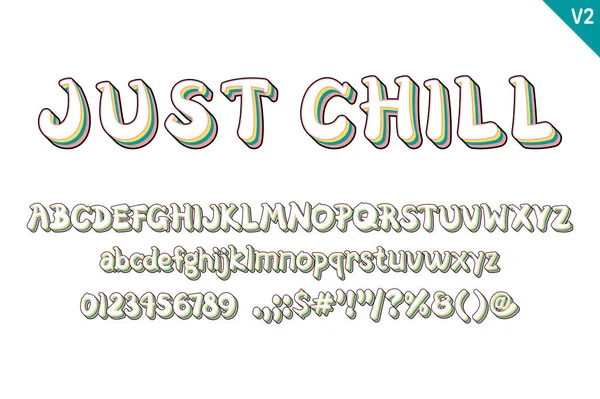 Handcrafted Just Chill Letters Color Arte Creativo Diseño Tipográfico — Vector de stock