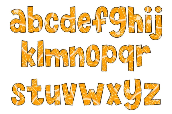 Handgemaakte Oranje Brieven Kleur Creatieve Kunst Typografisch Ontwerp — Stockvector