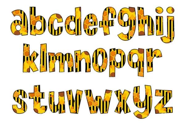 Ručně Vyrobená Voštinová Písmena Typografický Design Barevného Kreativního Umění — Stockový vektor