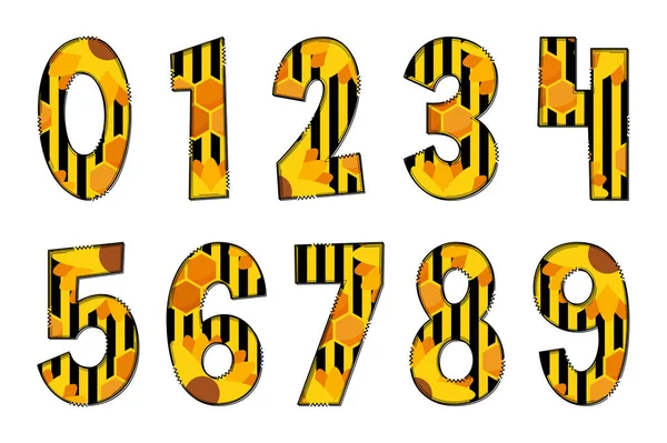 手工制作的蜂窝信件 彩色创意艺术字体设计 — 图库矢量图片