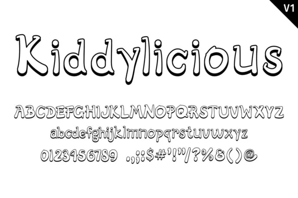Lettres Kiddylicious Artisanales Couleur Art Créatif Design Typographique — Image vectorielle