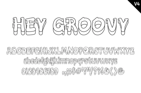 Cartas Artesanales Hey Groovy Color Arte Creativo Diseño Tipográfico — Vector de stock