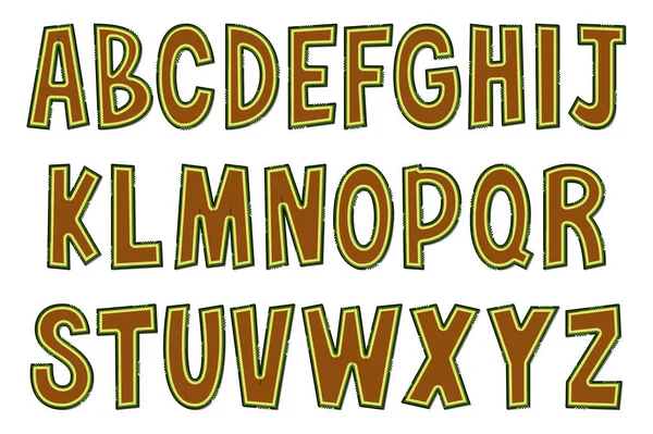 Handgefertigte Avocado Buchstaben Farbe Kreative Kunst Typografisches Design — Stockvektor