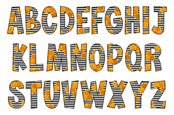 Handgjorda Honeycomb Bokstäver Färg Kreativ Konst Typografisk Design — Stock vektor