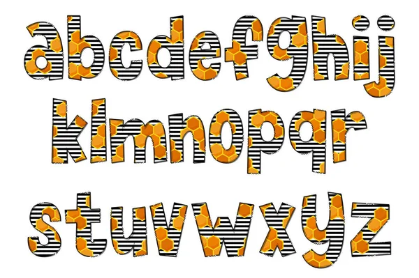 Handgjorda Honeycomb Bokstäver Färg Kreativ Konst Typografisk Design — Stock vektor