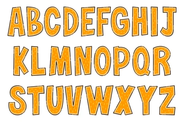 Ręcznie Robione Pomarańczowe Litery Color Creative Art Projektowanie Typograficzne — Wektor stockowy