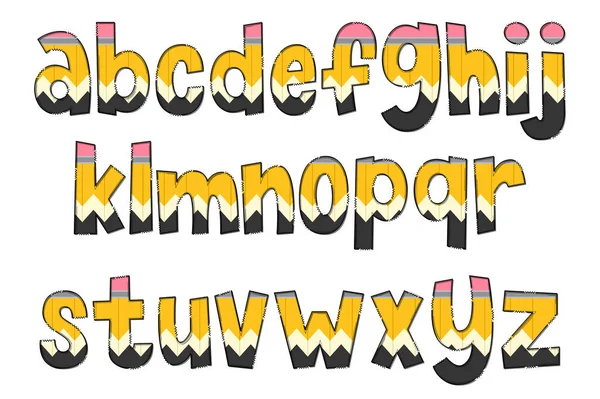 Handgefertigte Bleistiftbuchstaben Farbe Kreative Kunst Typografisches Design — Stockvektor
