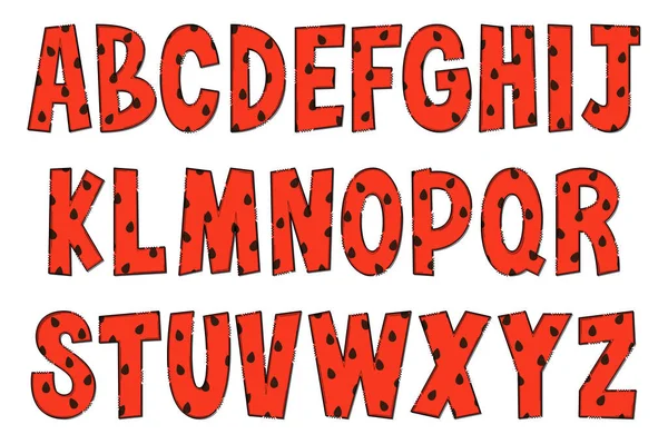 Yapımı Karpuz Mektupları Renkli Yaratıcı Sanat Tipografik Tasarımı — Stok Vektör