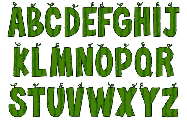 Handgefertigte Wassermelonen Buchstaben Farbe Kreative Kunst Typografisches Design — Stockvektor