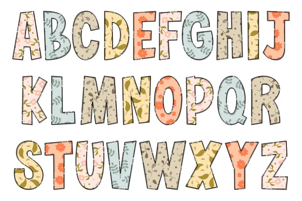 Цветочные Письма Ручной Работы Color Creative Art Типографический Дизайн — стоковый вектор
