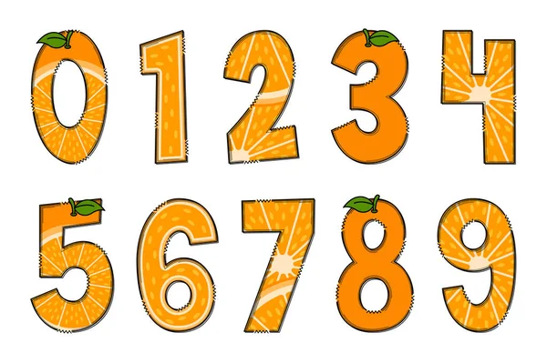 手作りオレンジ文字 カラークリエイティブアートタイプグラフィックデザイン — ストックベクタ