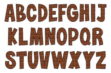 El yapımı çikolatalı mektuplar. Renkli Yaratıcı Sanat Tipografik Tasarımı