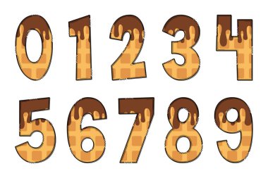 El yapımı Waffle Mektupları. Renkli Yaratıcı Sanat Tipografik Tasarımı