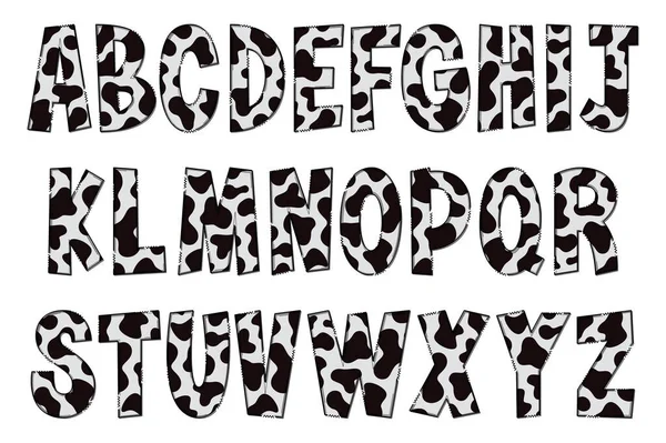 Lettres Texture Vache Artisanale Couleur Créatif Art Typographique Design — Image vectorielle