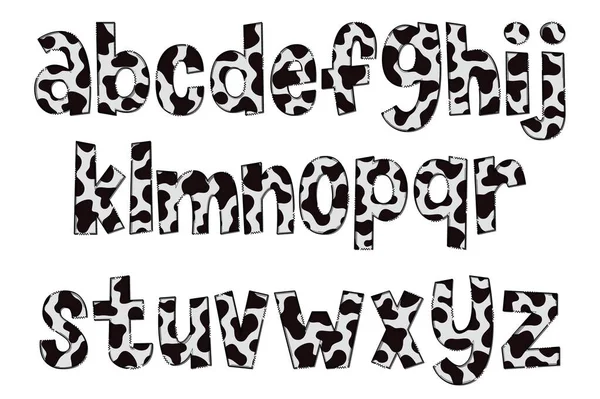 手工制作的奶牛纹理信 彩色创意艺术字体设计 — 图库矢量图片