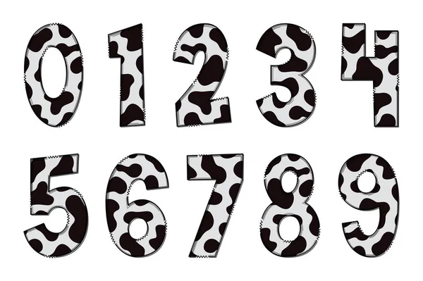 手作りの牛のテクスチャ文字 カラークリエイティブアートタイプグラフィックデザイン — ストックベクタ