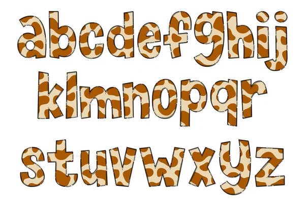 Ručně Vyrobená Písmena Kravské Textury Typografický Design Barevného Kreativního Umění — Stockový vektor
