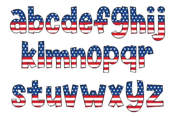 Handcrafted American Flag Letters Couleur Créatif Art Typographique Design — Image vectorielle