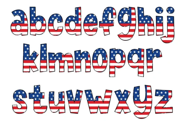 Handgjorda Amerikanska Flaggbrev Färg Kreativ Konst Typografisk Design — Stock vektor