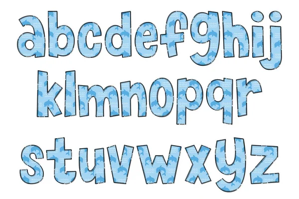 Handgefertigte Delfinbuchstaben Farbe Kreative Kunst Typografisches Design — Stockvektor