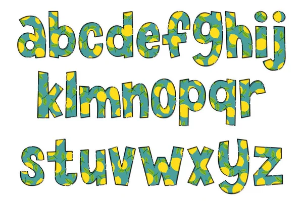 Cartas Limón Hechas Mano Color Arte Creativo Diseño Tipográfico — Vector de stock