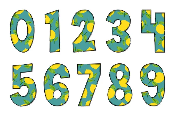Lettere Artigianali Limone Colore Arte Creativa Design Tipografico — Vettoriale Stock
