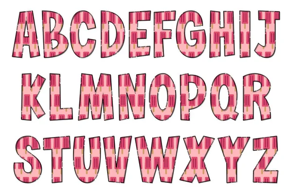 Handgefertigte Eiscreme Buchstaben Farbe Kreative Kunst Typografisches Design — Stockvektor