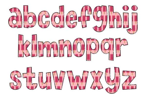 Crème Glacée Artisanale Lettres Couleur Créatif Art Typographique Design — Image vectorielle