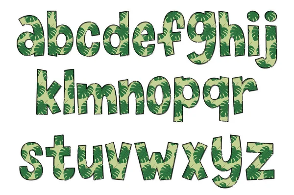 Handgefertigte Monstera Letters Farbe Kreative Kunst Typografisches Design — Stockvektor