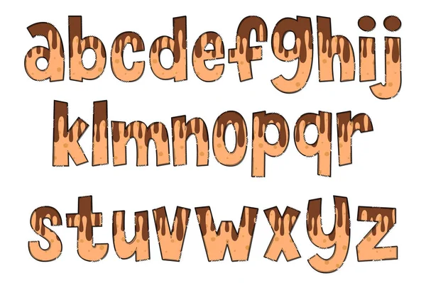 Ručně Vyráběné Brownie Letters Typografický Design Barevného Kreativního Umění — Stockový vektor