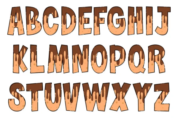 Handgefertigte Brownie Letters Farbe Kreative Kunst Typografisches Design — Stockvektor