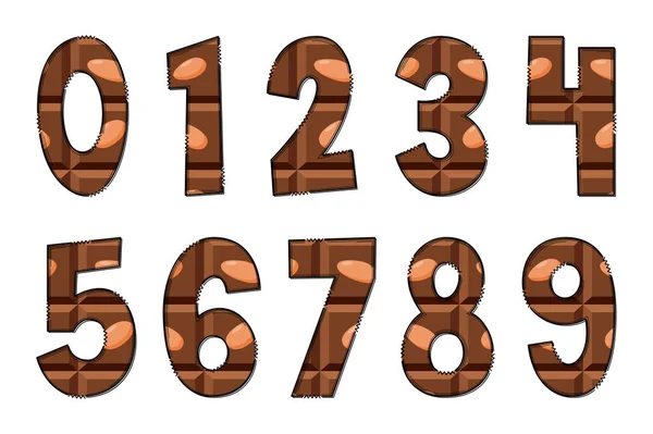 Handgefertigte Schokoladenbriefe Farbe Kreative Kunst Typografisches Design — Stockvektor