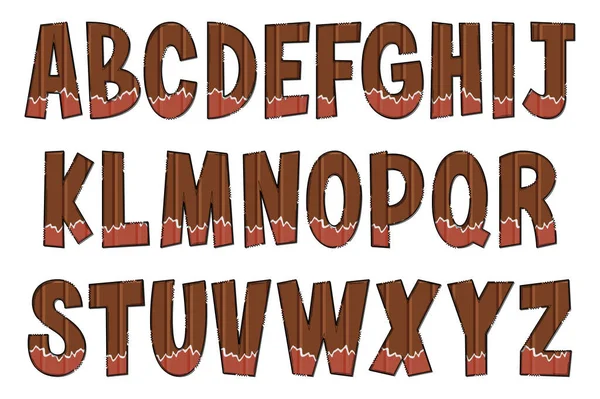 Lettres Artisanales Chocolat Couleur Créatif Art Typographique Design — Image vectorielle