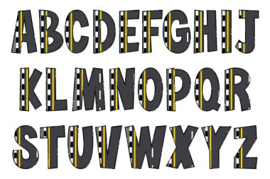 El yapımı Kaldırım Mektupları. Renkli Yaratıcı Sanat Tipografik Tasarımı