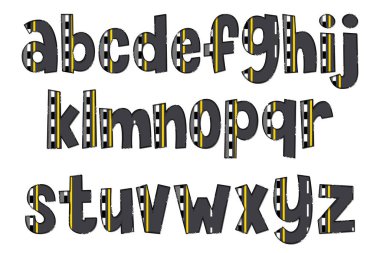 El yapımı Kaldırım Mektupları. Renkli Yaratıcı Sanat Tipografik Tasarımı