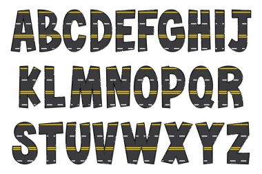 El yapımı Düz Asfalt Harfler. Renkli Yaratıcı Sanat Tipografik Tasarımı
