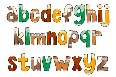 El yapımı Bira Günü Mektupları. Renkli Yaratıcı Sanat Tipografik Tasarımı