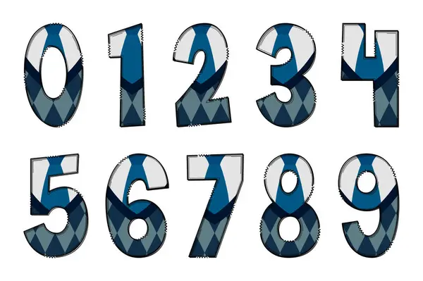 Ručně Vyráběná Čísla Svetrů Typografický Design Barevného Kreativního Umění — Stockový vektor