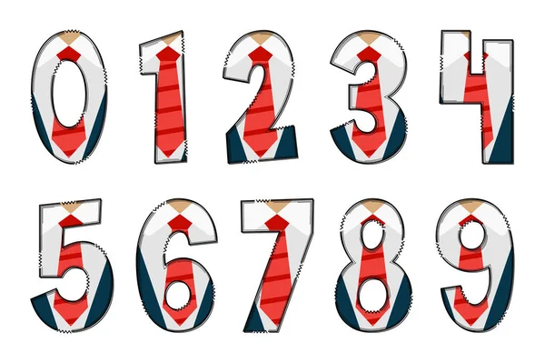Handcrafted Businessman Numbers Color Creative Art Typographic Design — Stock Vector