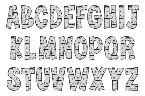 Handcrafted Gentlemen Letters Couleur Créatif Art Typographique Design — Image vectorielle