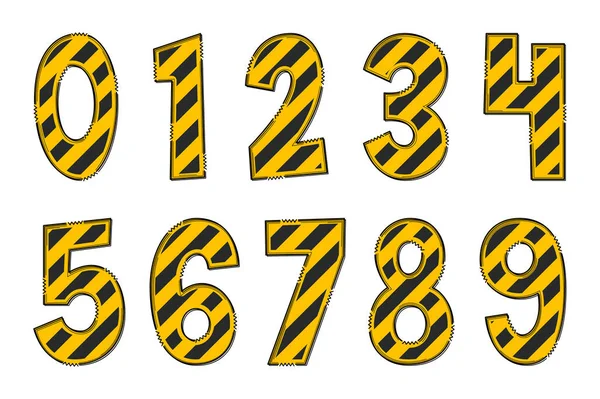 Handgefertigte Construction Line Nummern Farbe Kreative Kunst Typografisches Design — Stockvektor