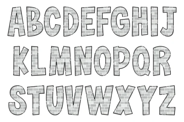 Lettres Artisanales Brique Blanche Couleur Créatif Art Typographique Design — Image vectorielle