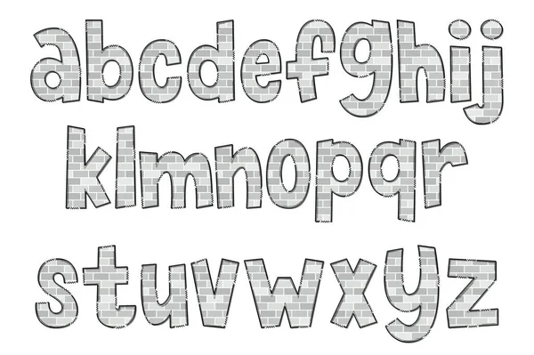 Yapımı Beyaz Tuğla Mektuplar Renkli Yaratıcı Sanat Tipografik Tasarımı — Stok Vektör