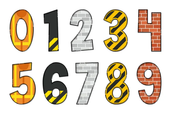 Numéros Construction Artisanale Couleur Créatif Art Typographique Design — Image vectorielle