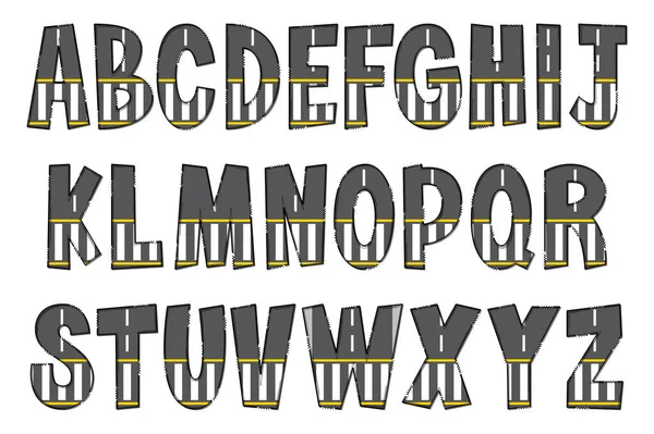 Handcrafted Crosswalk Letters Color Creative Art Typographic Design — Stock Vector