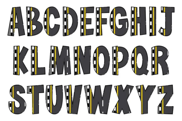 Handgefertigte Sidewalk Letters Farbe Kreative Kunst Typografisches Design — Stockvektor
