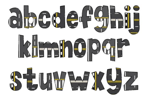 Handgefertigte Straight Road Letters Farbe Kreative Kunst Typografisches Design — Stockvektor