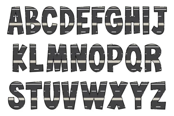 Handcrafted Asphalt Road Letters Color Creative Art Typographic Design — Stock Vector