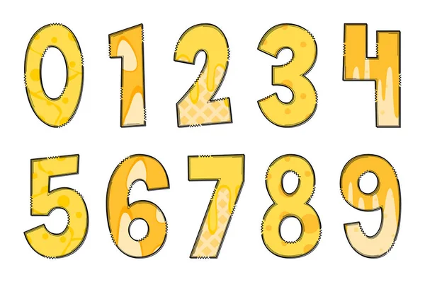 수제는 Cheese Numbers 크리에이티브 타이포그래피 디자인 — 스톡 벡터